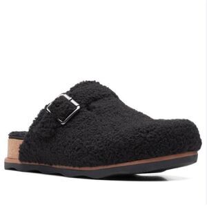 Clarks Brynn Clog Cork Heel Slide Sandals Mule Shoes Slipper  SZ 12 Women's